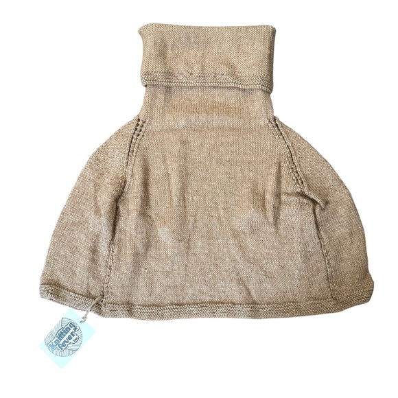 Hand knit silk / wool turtleneck capelet, NWT - Picture 2 of 11